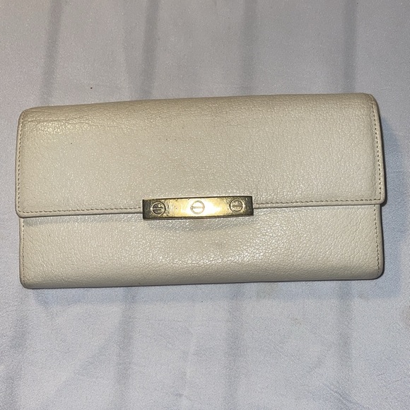 Vintage Cartier Ivory Patent Leather Wallet GUC - Picture 5 of 13